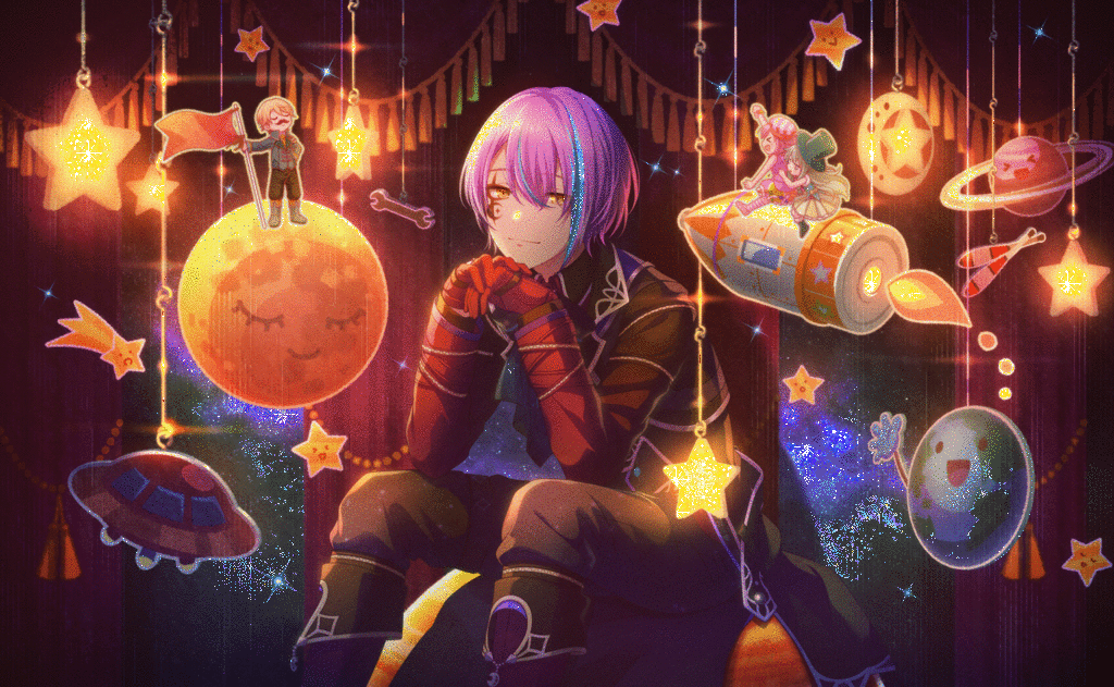 rui fes card from project sekai with animated glitter