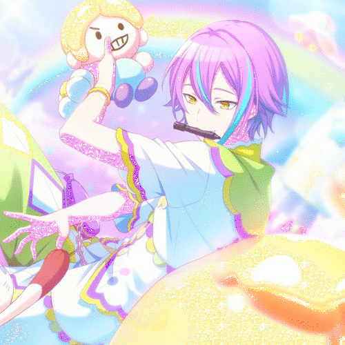 rui smile of a dreamer card from project sekai with animated glitter